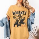 Large Mustard I Don't Always Drink Whiskey Cowgirl Bear Rodeo Western Desert Country Comfort Colors Tee