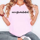 Medium Blossom Light Pink Overstimulated Minimalist Trendy Mental Health Gen Z Funny Sarcastic Weird Core Comfort Colors Tee