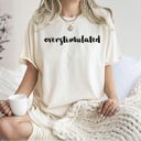 Medium Ivory Cream Overstimulated Minimalist Trendy Mental Health Gen Z Funny Sarcastic Weird Core Comfort Colors Tee