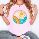 Large Blossom Light Pink Vintage Sunshine Summer Lake Retro Lakeside Edition Beachside Memories Nostalgia Comfort Colors Tee