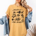Medium Mustard Respect The Locals Sea Life Turtle Lake Fishing Retro Summer Vintage Beach Comfort Colors Tee