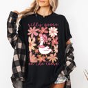 Large Black Silly Goose On The Loose Comfort Colors Tee Soft Cotton Boho Floral Spring Limited Edition Design