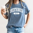  Overthinker 24/7 Motivational Funny Mom Life Anxiety Mother's Day Comfort Colors Tee