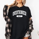 XXXL Black Overthinker 24/7 Motivational Funny Mom Life Anxiety Mother's Day Comfort Colors Tee