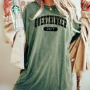 Small Moss Dark Green Overthinker 24/7 Motivational Funny Mom Life Anxiety Mother's Day Comfort Colors Tee