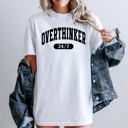 Medium White Overthinker 24/7 Motivational Funny Mom Life Anxiety Mother's Day Comfort Colors Tee