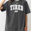 Medium Pepper Dark Gray Tired 24/7 Motivational Funny Mom Life Anxiety Mother's Day Edition Comfort Colors Tee