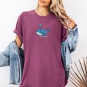 Medium Berry Red All Is Whale Oceanic Minimalist Beach Humor For Ocean Lovers And Whale Enthusiasts Comfort Colors Tee