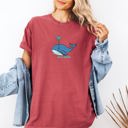 Small Crimson Red All Is Whale Oceanic Minimalist Beach Humor For Ocean Lovers And Whale Enthusiasts Comfort Colors Tee
