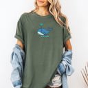 XL Moss Dark Green All Is Whale Oceanic Minimalist Beach Humor For Ocean Lovers And Whale Enthusiasts Comfort Colors Tee