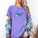 XXXL Violet Purple All Is Whale Oceanic Minimalist Beach Humor For Ocean Lovers And Whale Enthusiasts Comfort Colors Tee