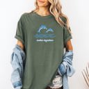 XXL Moss Dark Green Better Together Dolphins Minimalist Beach Summer Ocean Marine Life Sea Coastal Breeze Sunset Comfort Colors Tee