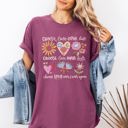 Large Berry Red Choose Love Over Hate, Choose Love Over Fear, Choose Love Flowers Positivity Mental Health Comfort Colors Tee