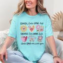 Large Chalky Mint Choose Love Over Hate, Choose Love Over Fear, Choose Love Flowers Positivity Mental Health Comfort Colors Tee