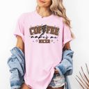 XL Blossom Light Pink Coffee Makes Me Nicer Coffee Lover Caffeine Espresso Positive Vibes Daily Brew Motivation Comfort Colors Tee