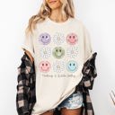 XXXL Ivory Cream Feeling A Little Salty, Flowers, Retro Smiley Floral Emblem Collection Comfort Colors Tee