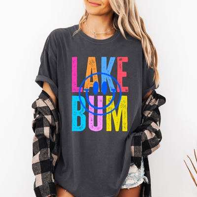 Lake Bum Summer Lake Life Retro Vintage Vibes By The Waterside Sunlit Memories Comfort Colors Tee