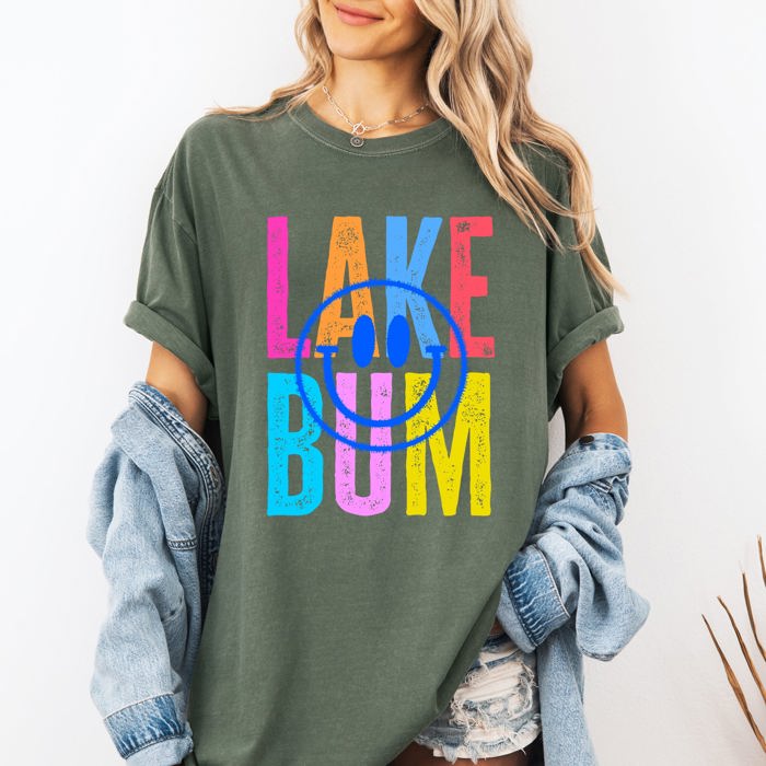 Lake Bum Summer Lake Life Retro Vintage Vibes By The Waterside Sunlit Memories Comfort Colors Tee