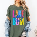Medium Moss Dark Green Lake Bum Summer Lake Life Retro Vintage Vibes By The Waterside Sunlit Memories Comfort Colors Tee