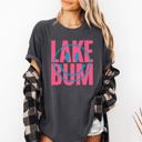 Large Pepper Dark Gray Lake Bum Sun Rays Lake Days Boat Summer Vibes By The Water Lakeside Escape Comfort Colors Tee
