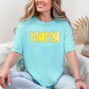  Mama Yellow Checkered Flowers Retro Vintage Floral Pattern Modern Nostalgia Comfort Colors Tee