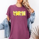 XL Berry Red Mama Yellow Checkered Flowers Retro Vintage Floral Pattern Modern Nostalgia Comfort Colors Tee