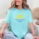 XXL Chalky Mint Minimalist Sunset Summer Beach Vibes Edition Premium Soft Cotton Comfort Colors Tee