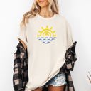 XXL Ivory Cream Minimalist Sunset Summer Beach Vibes Edition Premium Soft Cotton Comfort Colors Tee