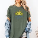 Small Moss Dark Green Minimalist Sunset Summer Beach Vibes Edition Premium Soft Cotton Comfort Colors Tee