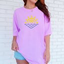 Medium Violet Purple Minimalist Sunset Summer Beach Vibes Edition Premium Soft Cotton Comfort Colors Tee