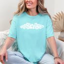Medium Chalky Mint Retro Hibiscus Minimalist Beach Summer Flowers Tropical Coastal Vibe Comfort Colors Tee
