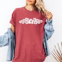 XL Crimson Red Retro Hibiscus Minimalist Beach Summer Flowers Tropical Coastal Vibe Comfort Colors Tee