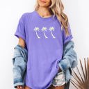 XXXL Violet Purple Retro Minimalist Palm Trees Summer Beach Vibes Vintage Sunset Coastal Escape Comfort Colors Tee