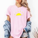 XL Blossom Light Pink Retro Minimalist Sunset, Beach, Summer Limited Edition Premium Soft Comfort Colors Tee