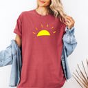 XXL Crimson Red Retro Minimalist Sunset, Beach, Summer Limited Edition Premium Soft Comfort Colors Tee