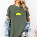 Small Moss Dark Green Retro Minimalist Sunset, Beach, Summer Limited Edition Premium Soft Comfort Colors Tee