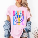 Large Blossom Light Pink River Life Float Summer River Rat Retro Vintage Vibe Graphic Artwork Edition Comfort Colors Tee