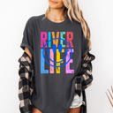 XL Pepper Dark Gray River Life Float Summer River Rat Retro Vintage Vibe Graphic Artwork Edition Comfort Colors Tee