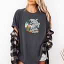 XXL Pepper Dark Gray Salt Water And Sunshine Summer Beach Paradise Print And Seaside Vibes Comfort Colors Tee
