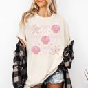  Seashell Beach Coquette Pearls Ribbon Summer Sunset Limited Edition Coastal Print Comfort Colors Tee
