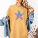 Small Mustard Starfish And Sea Life Summer Beach Vibes For Coastal Lovers And Sun Seekers Comfort Colors Tee