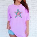 Large Violet Purple Starfish And Sea Life Summer Beach Vibes For Coastal Lovers And Sun Seekers Comfort Colors Tee