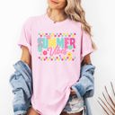 XXL Blossom Light Pink Summer Vibes Checkered Retro Floral Garden Party Collection Edition Comfort Colors Tee