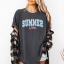  Summer Vibes, Two Tone, Retro, Varsity, Beach Edition Limited Release Comfort Colors Tee