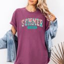 XXL Berry Red Summer Vibes Varsity Retro Beach Lifestyle Collection For Sunny Days Comfort Colors Tee