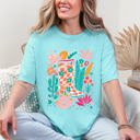 XXXL Chalky Mint Summer Retro Cowboy Boot Cowgirl Floral Botanical Southwestern Western Print Artwork Comfort Colors Tee