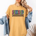 XXXL Mustard Sunkissed Retro Checkered Beach Summer Sunset Vibes Resort Edition Comfort Colors Tee