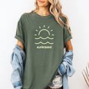 XL Moss Dark Green Sunkissed Retro Minimalist Sunshine Beach Summer Vibes Edition Comfort Colors Tee