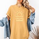 Small Mustard Sunkissed Retro Minimalist Sunshine Beach Summer Vibes Edition Comfort Colors Tee