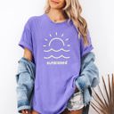 Medium Violet Purple Sunkissed Retro Minimalist Sunshine Beach Summer Vibes Edition Comfort Colors Tee